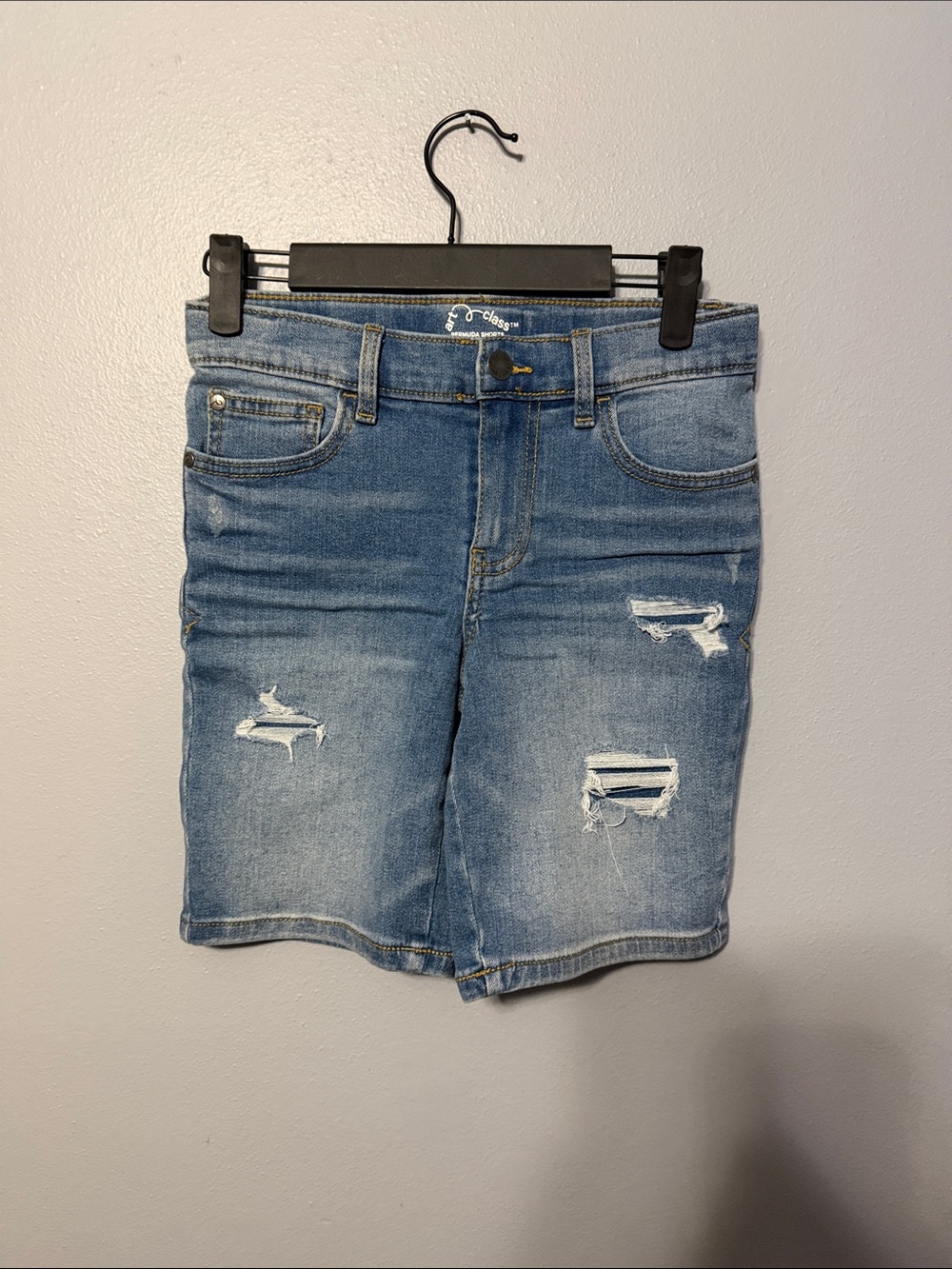art class Distressed Light Blue Denim Shorts